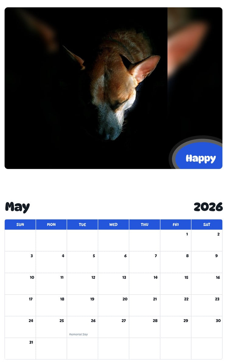 2026 - 2027 Happy - Pawidols Pet Calendar