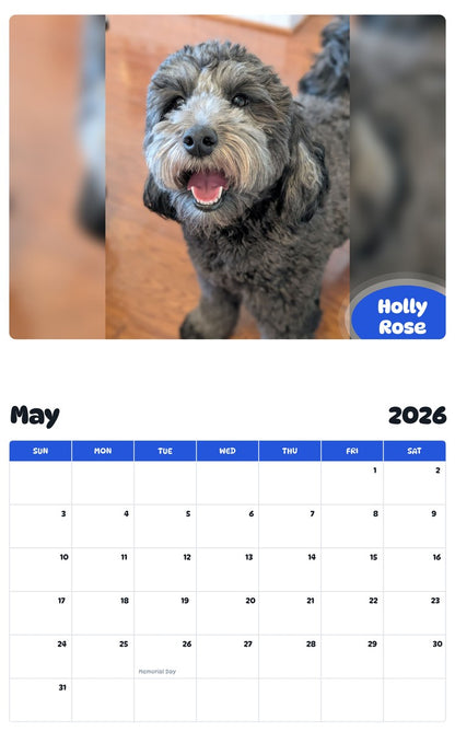 2026 - 2027 Holly Rose - Pawidols Pet Calendar