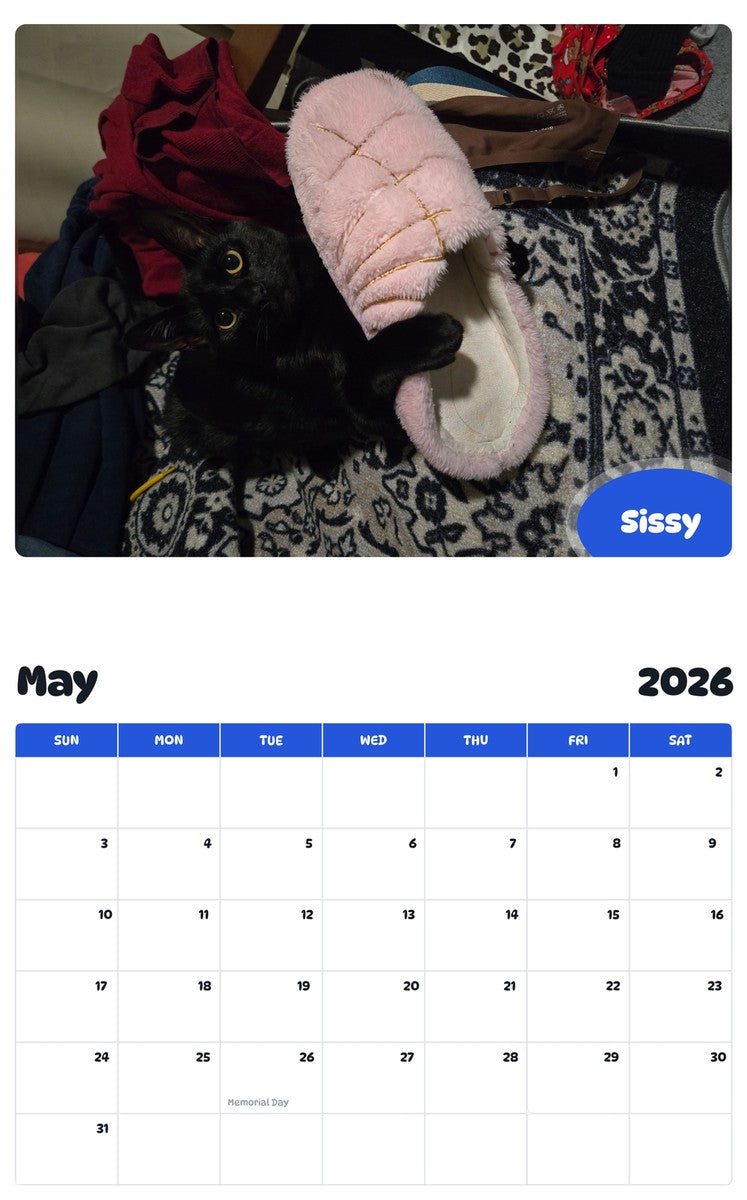 2026 - 2027 Sissy - Pawidols Pet Calendar