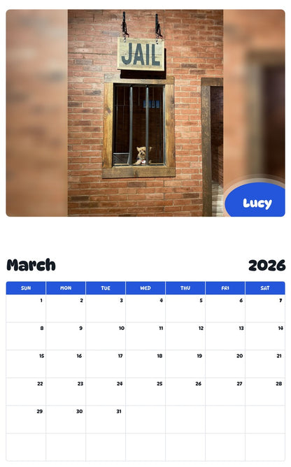 November 2025 - October 2026 Lucy - Pawidols Pet Calendar