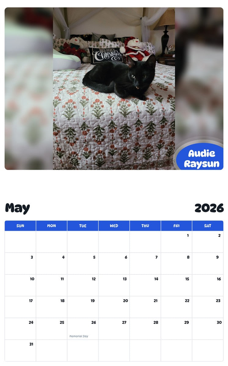 2026 - 2027 Audie Raysun - Pawidols Pet Calendar