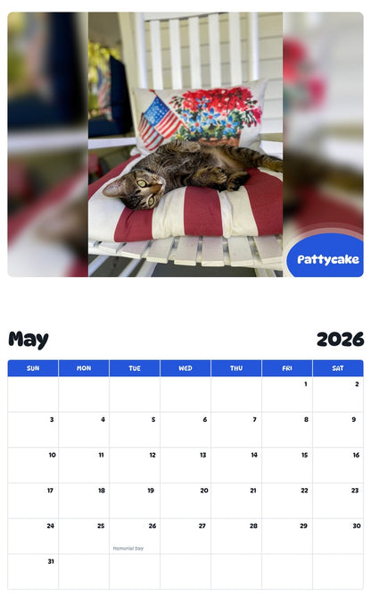 2026 - 2027 Pattycake - Pawidols Pet Calendar