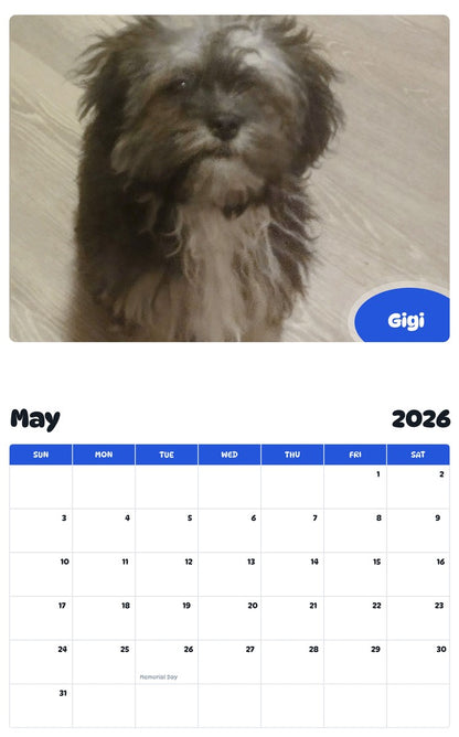 2026 - 2027 Gigi - Pawidols Pet Calendar