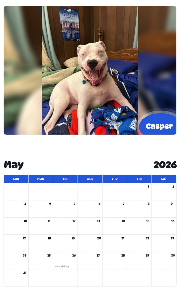 2026 - 2027 Casper - Pawidols Pet Calendar