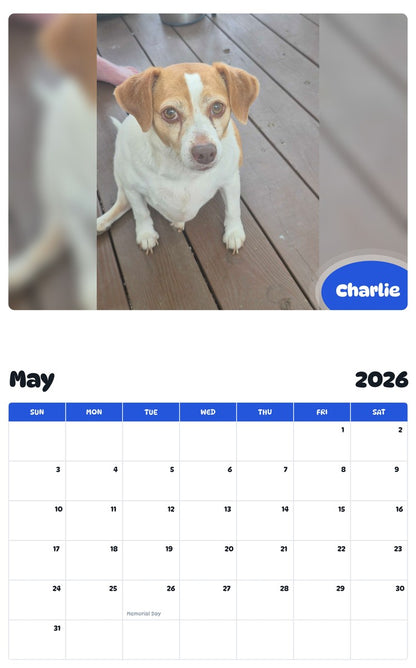 2026 - 2027 Charlie - Pawidols Pet Calendar