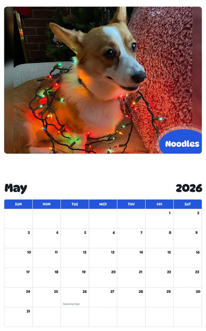 2026 - 2027 Noodles - Pawidols Pet Calendar
