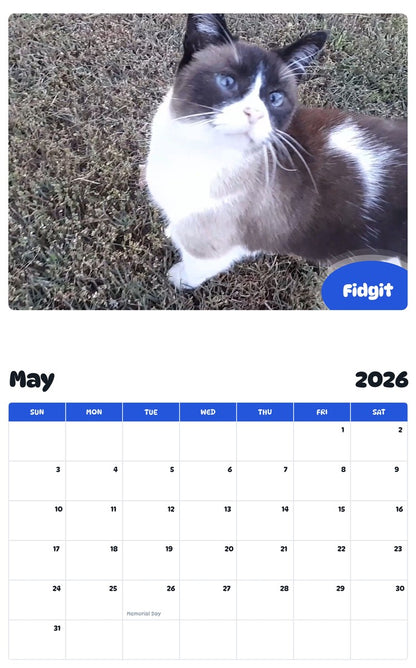 2026 - 2027 Fidgit - Pawidols Pet Calendar