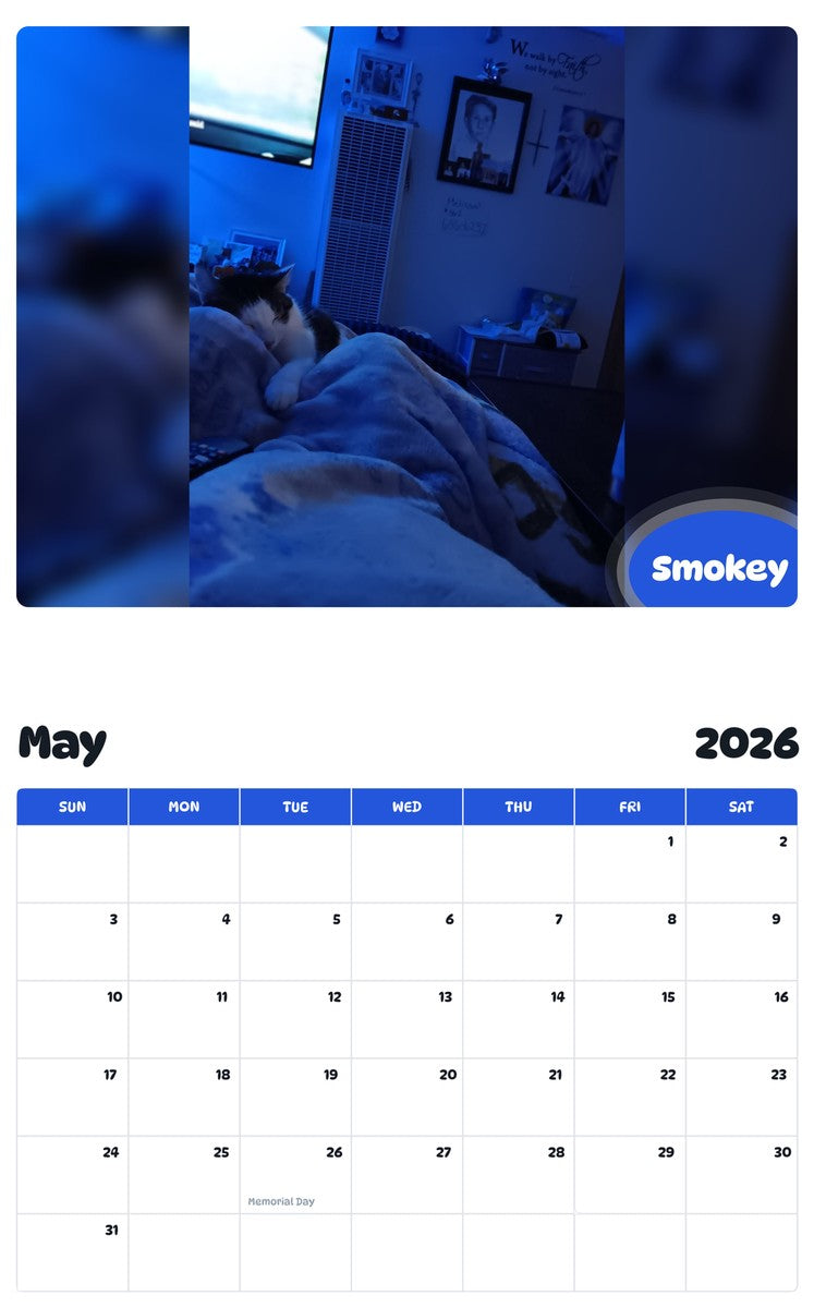 2026 - 2027 Smokey - Pawidols Pet Calendar