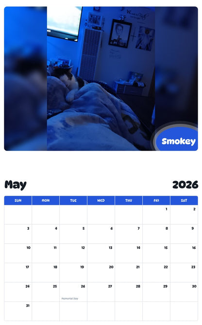 2026 - 2027 Smokey - Pawidols Pet Calendar