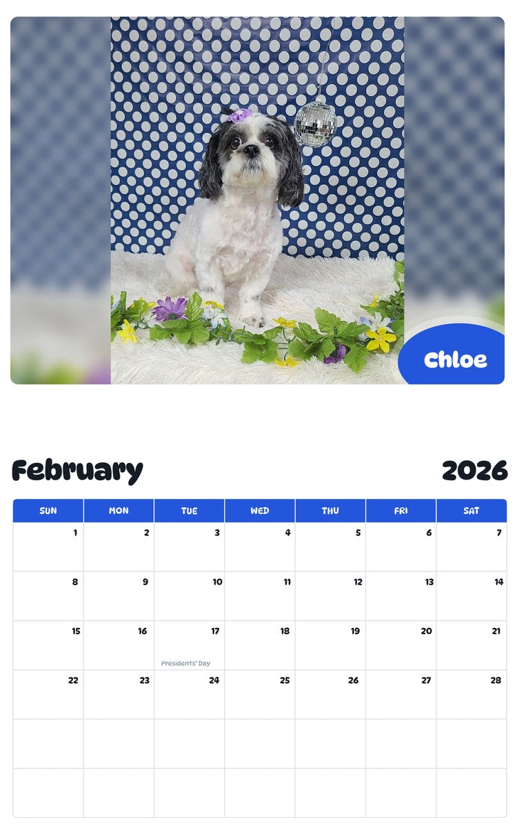 October 2025 - September 2026 Chloe - Pawidols Pet Calendar