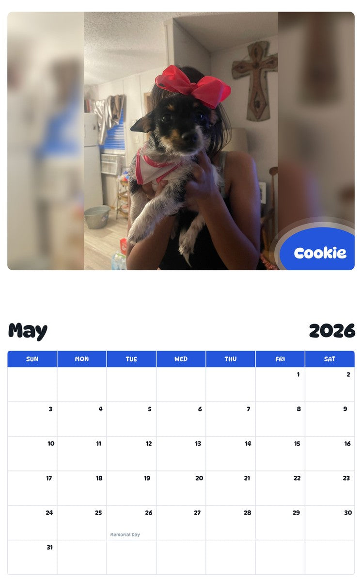 2026 - 2027 Cookie - Pawidols Pet Calendar