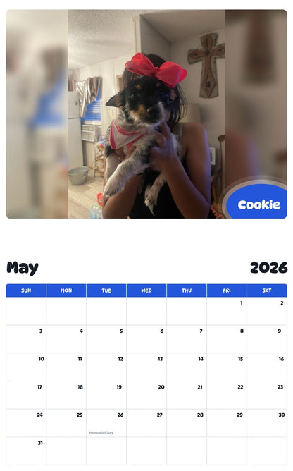2026 - 2027 Cookie - Pawidols Pet Calendar