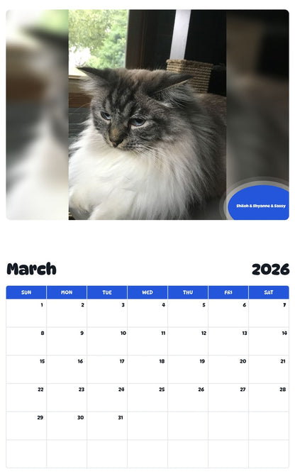 November 2025 - October 2026 Shiloh & Shyanne & Sassy - Pawidols Pet Calendar