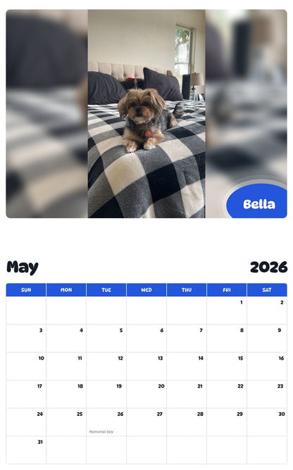 2026 - 2027 Bella - Pawidols Pet Calendar