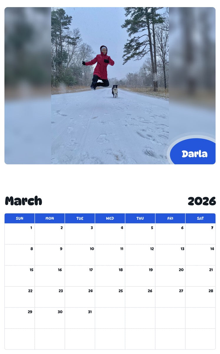 November 2025 - October 2026 Darla - Pawidols Pet Calendar