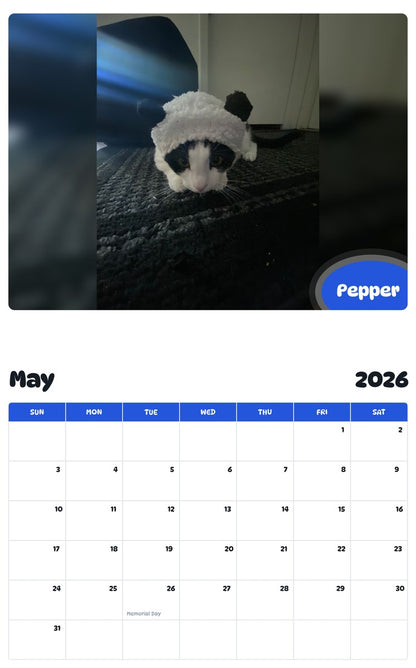 2026 - 2027 Pepper - Pawidols Pet Calendar