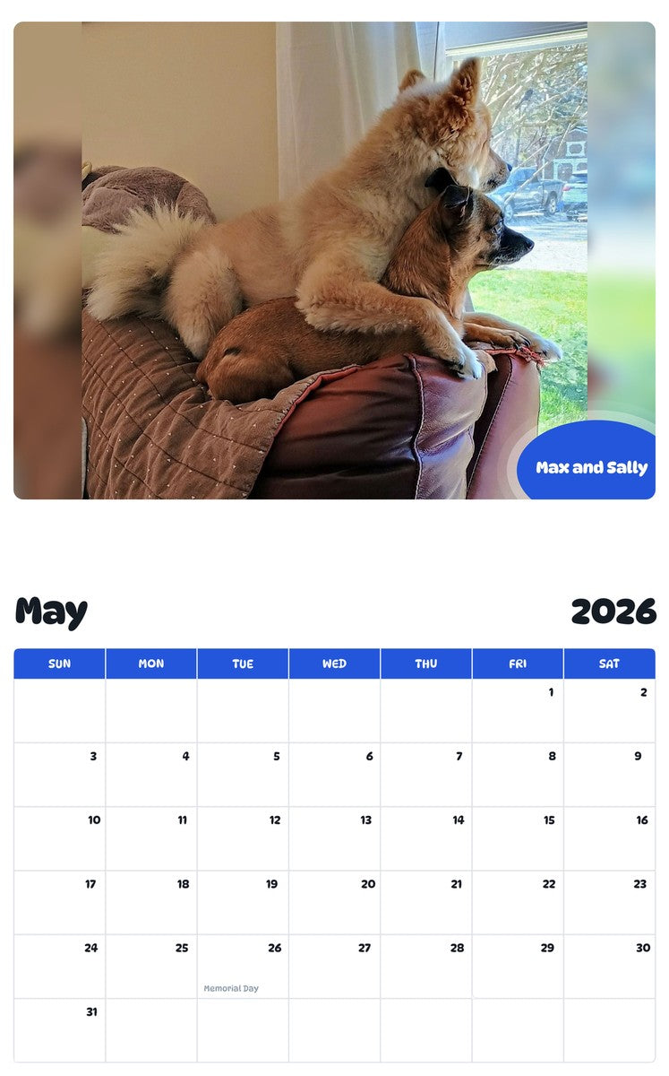 2026 - 2027 Max and Sally - Pawidols Pet Calendar