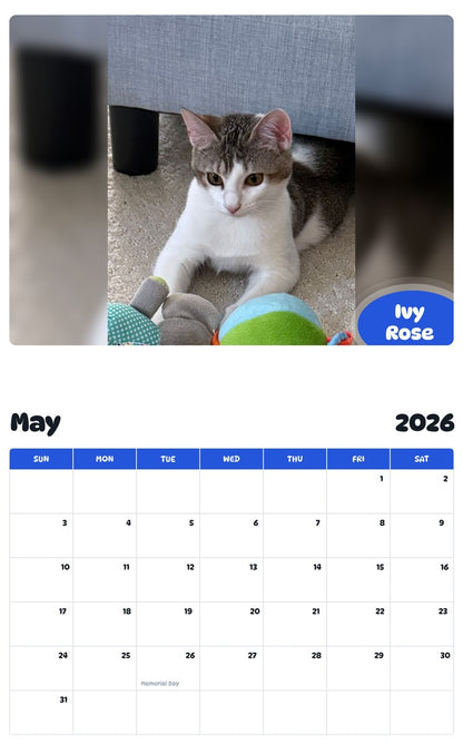 2026 - 2027 Ivy Rose - Pawidols Pet Calendar