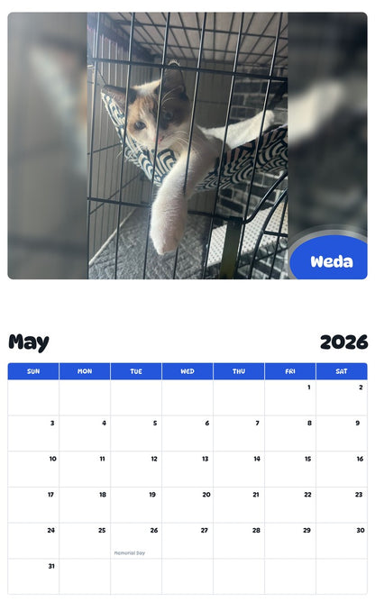 2026 - 2027 Weda - Pawidols Pet Calendar
