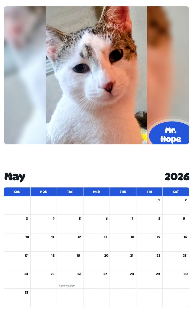 2026 - 2027 Mr. Hope - Pawidols Pet Calendar