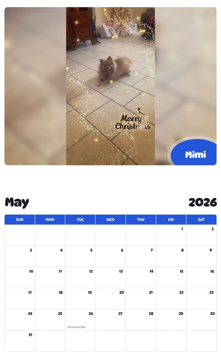 2026 - 2027 Mimi - Pawidols Pet Calendar