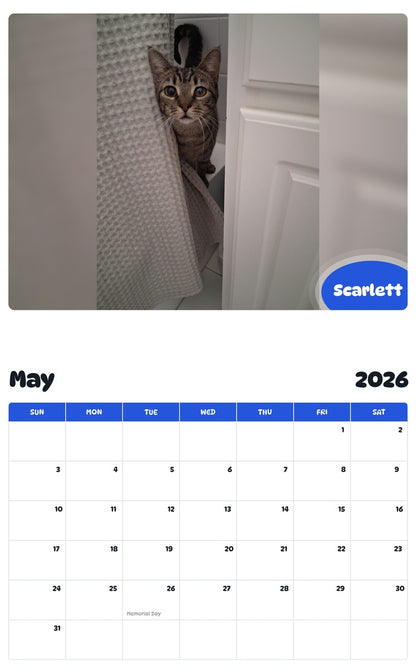 2026 - 2027 Scarlett - Pawidols Pet Calendar