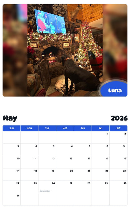 2026 - 2027 Luna - Pawidols Pet Calendar