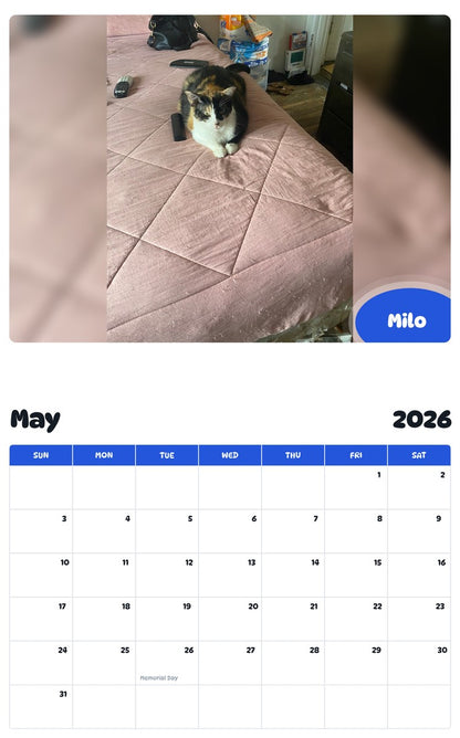 2026 - 2027 Milo - Pawidols Pet Calendar