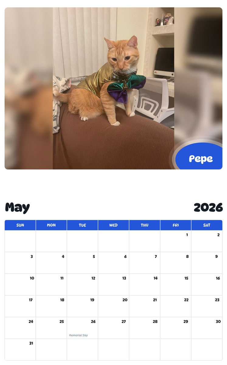 2026 - 2027 Pepe - Pawidols Pet Calendar