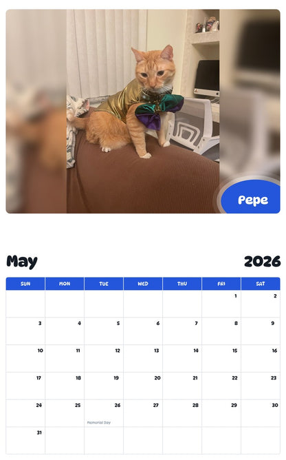 2026 - 2027 Pepe - Pawidols Pet Calendar