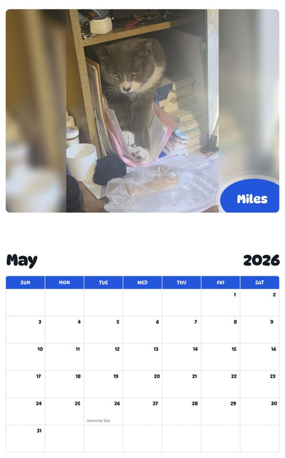 2026 - 2027 Miles - Pawidols Pet Calendar