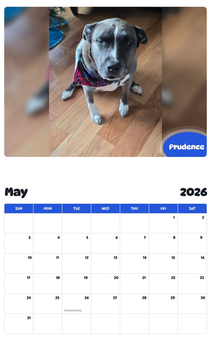 2026 - 2027 Prudence - Pawidols Pet Calendar