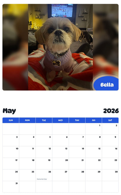 2026 - 2027 Bella - Pawidols Pet Calendar
