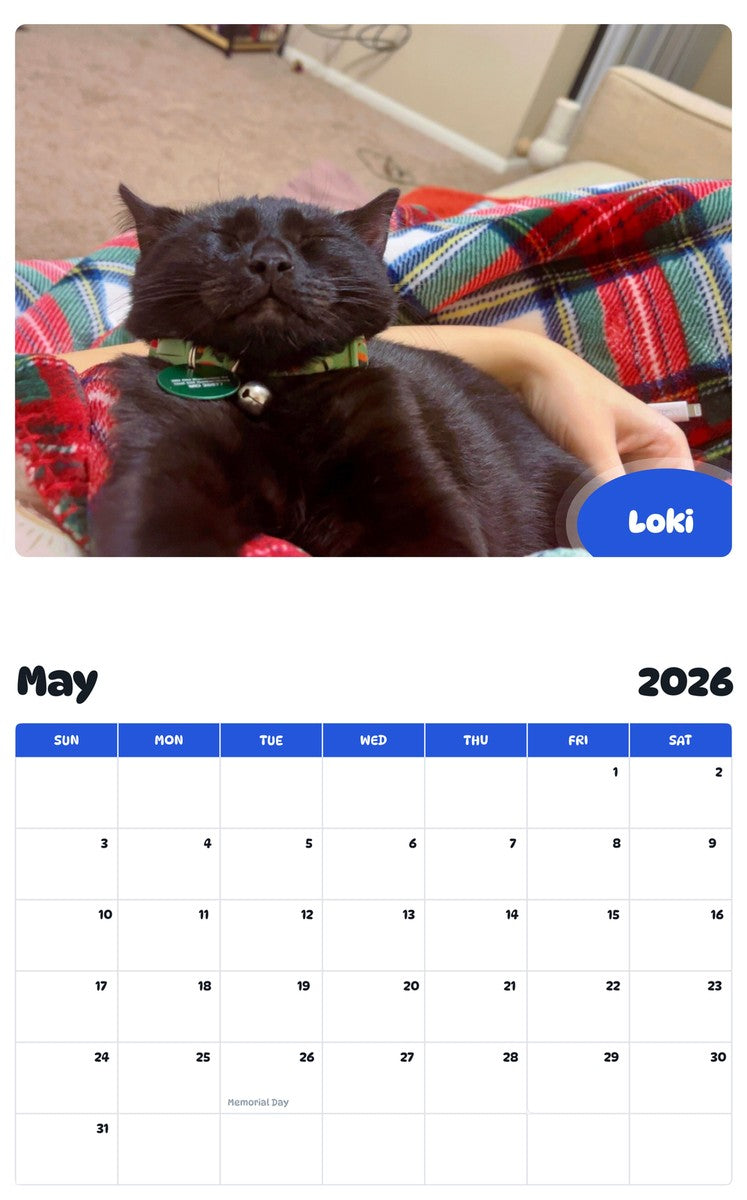 2026 - 2027 Loki - Pawidols Pet Calendar