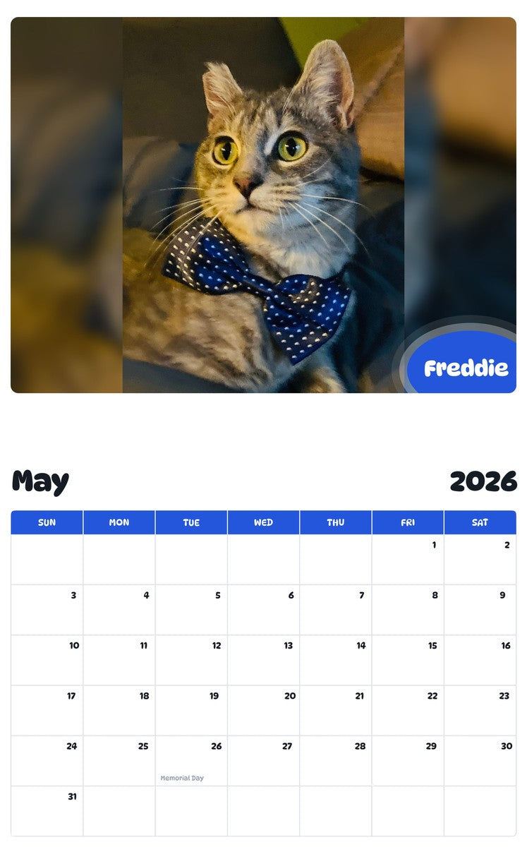 2026 - 2027 Freddie - Pawidols Pet Calendar