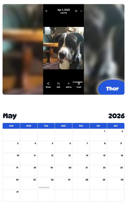 2026 - 2027 Thor - Pawidols Pet Calendar