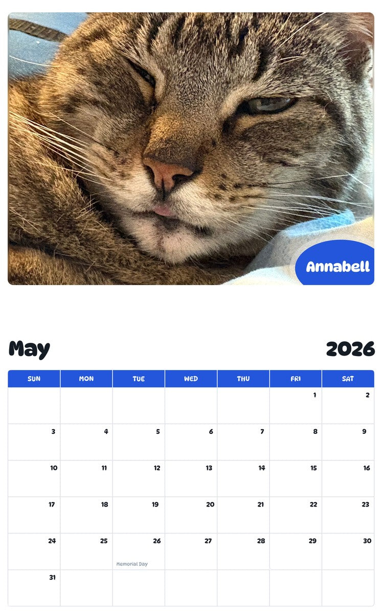2026 - 2027 Annabell - Pawidols Pet Calendar