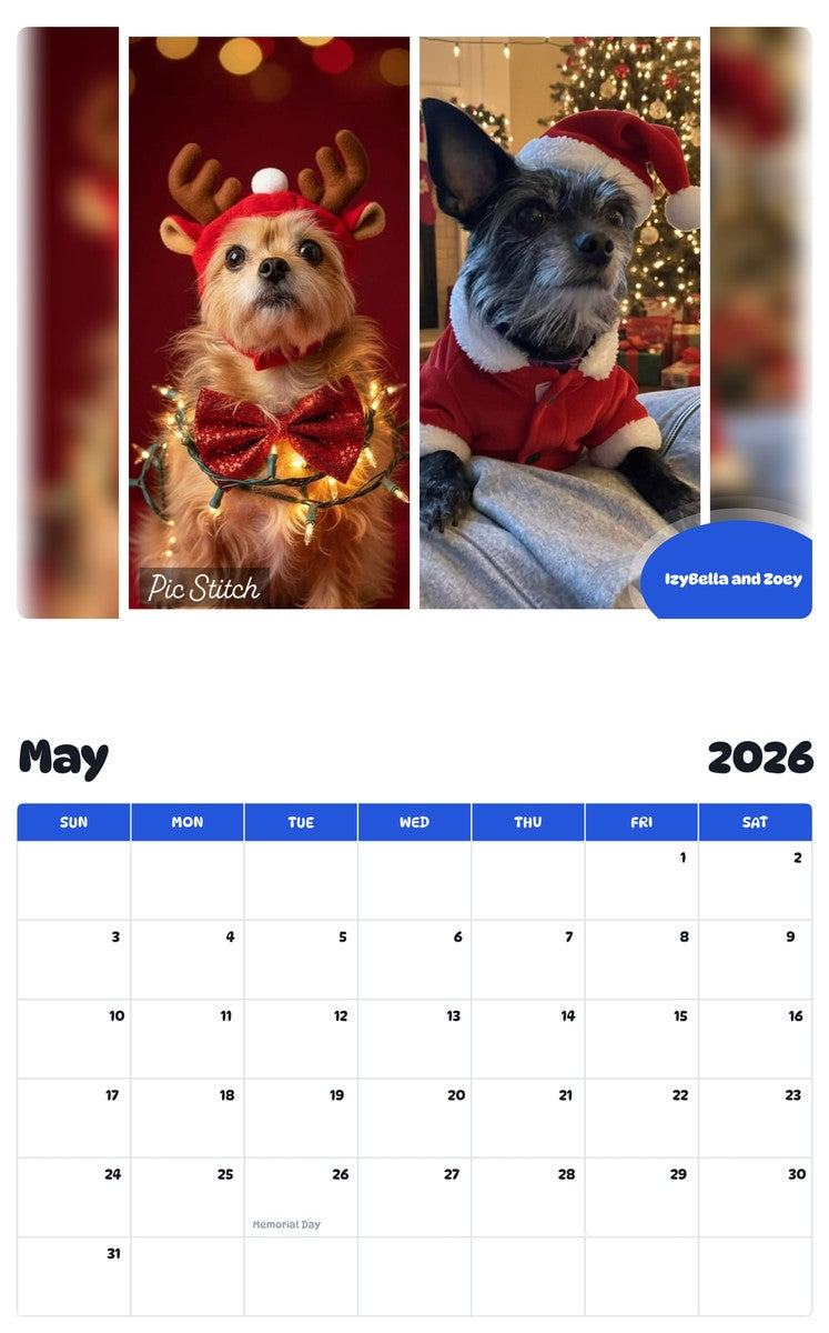 2026 - 2027 IzyBella and Zoey - Pawidols Pet Calendar