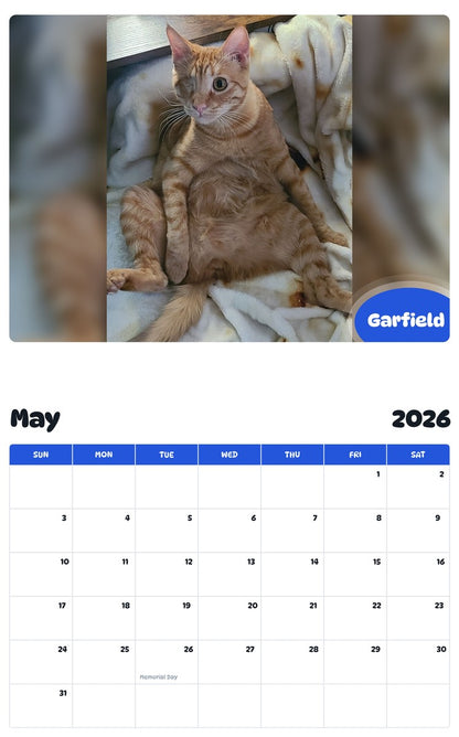 2026 - 2027 Garfield - Pawidols Pet Calendar