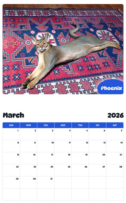 November 2025 - October 2026 Phoenix - Pawidols Pet Calendar