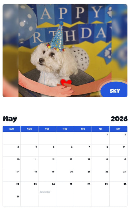 2026 - 2027 SKY - Pawidols Pet Calendar