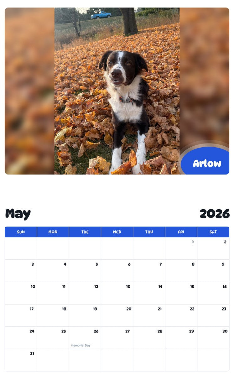 2026 - 2027 Arlow - Pawidols Pet Calendar