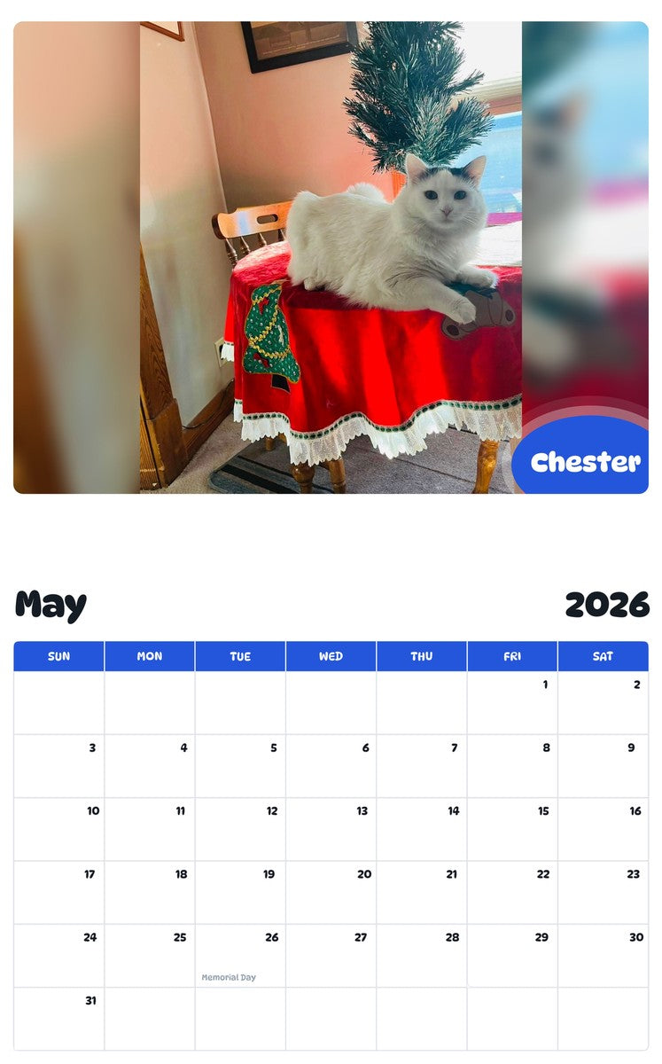 2026 - 2027 Chester - Pawidols Pet Calendar