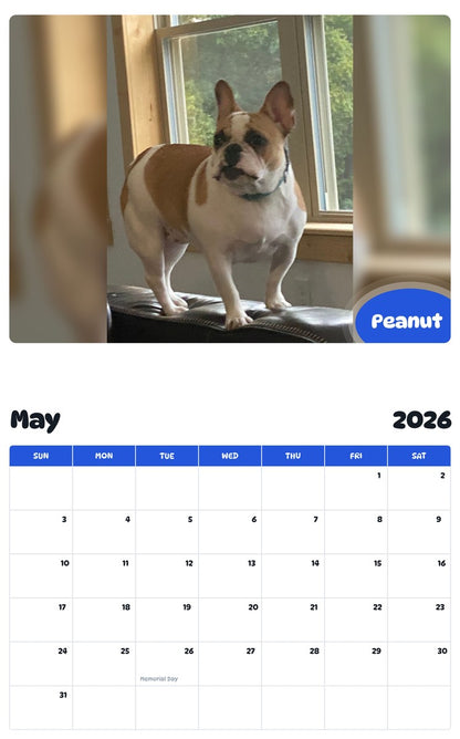 2026 - 2027 Peanut - Pawidols Pet Calendar