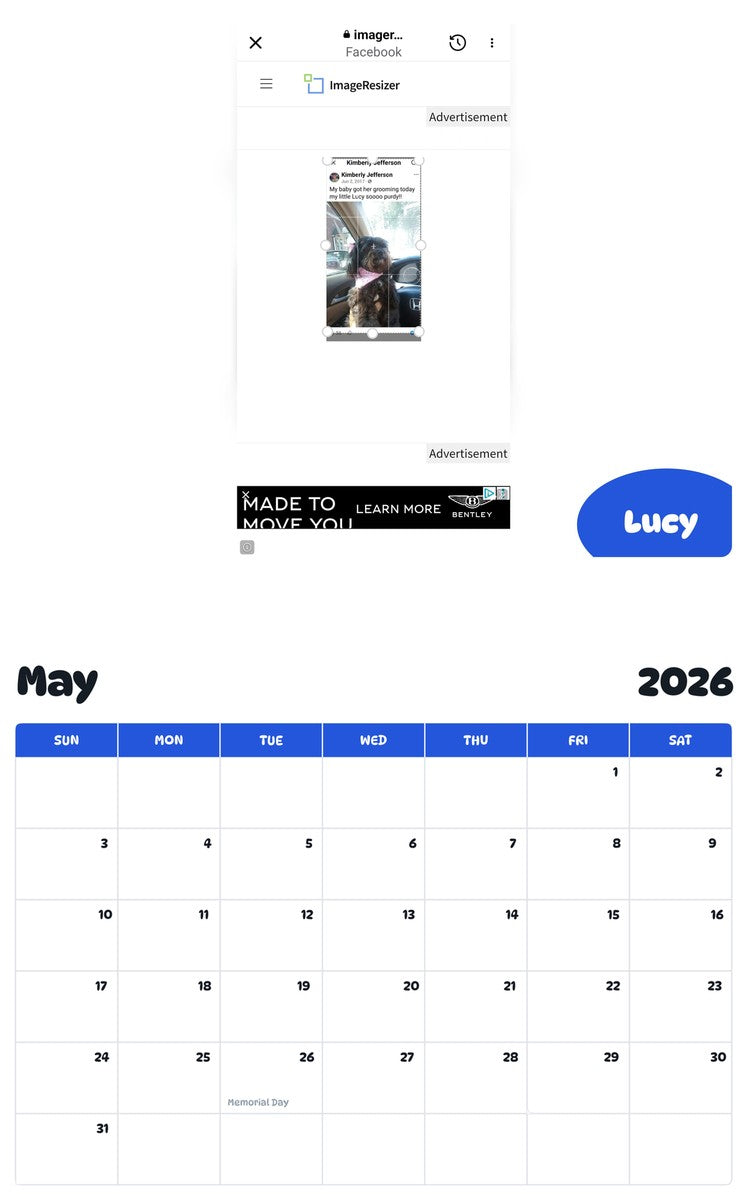 2026 - 2027 Lucy - Pawidols Pet Calendar