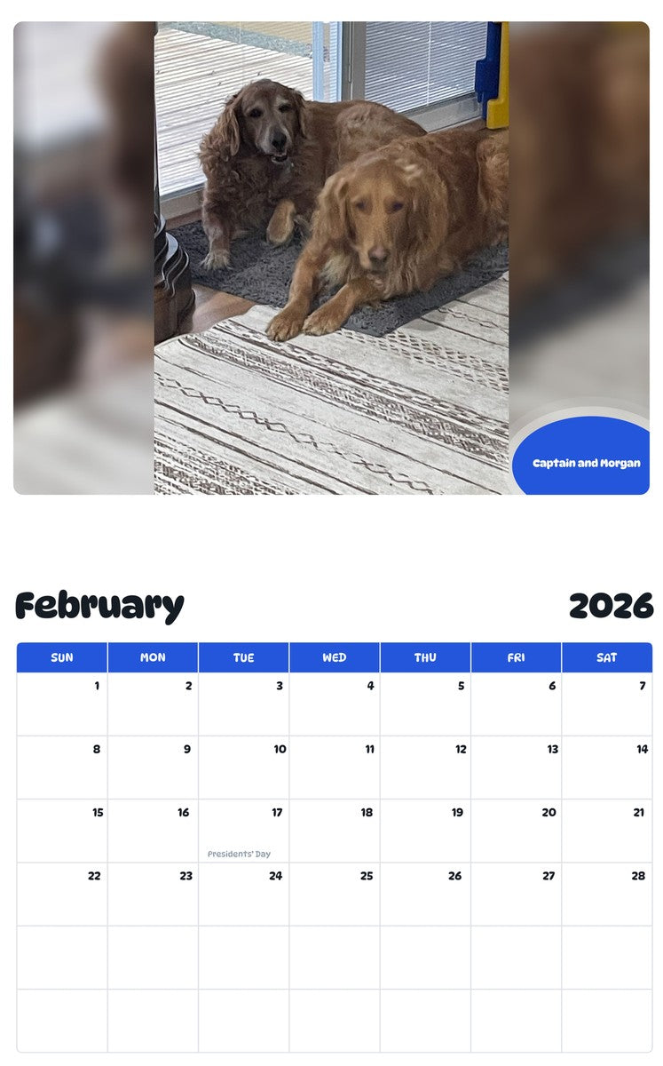 October 2025 - September 2026 Captain and Morgan - Pawidols Pet Calendar