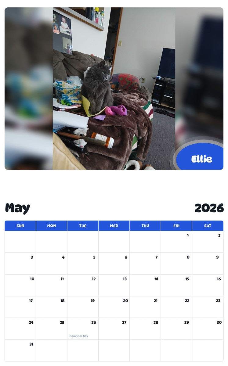 2026 - 2027 Ellie - Pawidols Pet Calendar