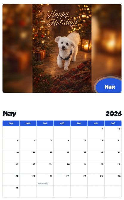 2026 - 2027 Max - Pawidols Pet Calendar