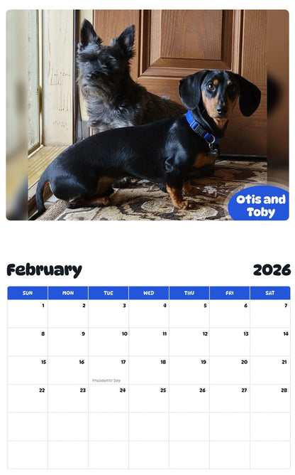 October 2025 - September 2026 Otis and Toby - Pawidols Pet Calendar