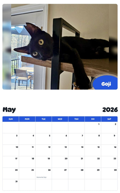 2026 - 2027 Goji - Pawidols Pet Calendar